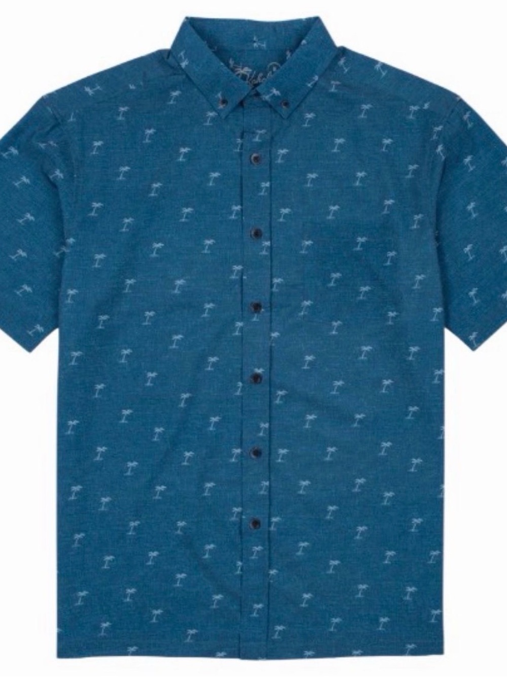NWT Kahala Signature Palm Logo Print Short Sleeve Button Down Shirt Size Large
